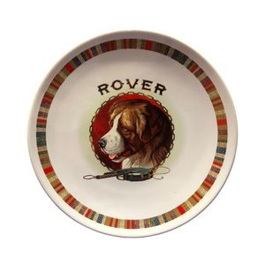 Pottery Barn Fireside Club 8.5” Lunch Salad Plate Rover Cigar Ad St. Bernard Dog